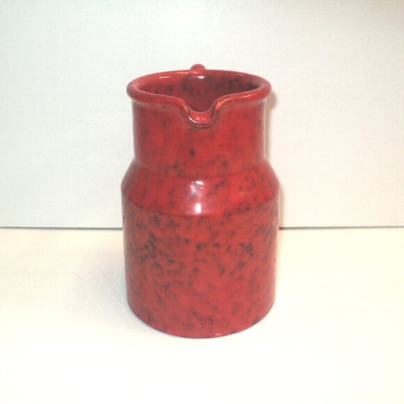Vintage Peasant Village Italy Pottery Pitcher Red Black Mottled 6" H 66328 1970 - Picture 4 of 6